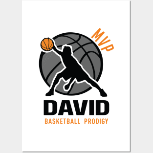 David MVP Custom Player Basketball Prodigy Your Name Posters and Art
